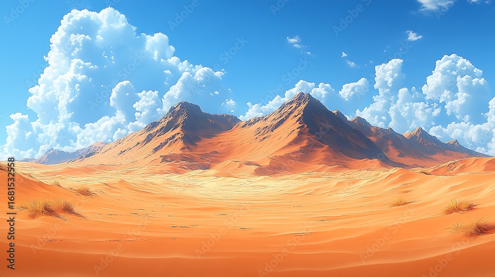 Fototapeta premium Desert landscape illustration