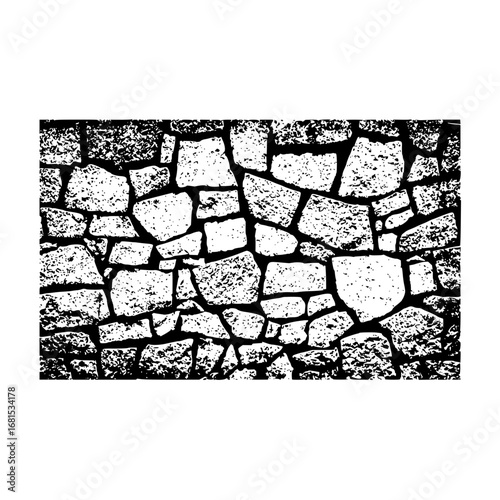 Stone wall texture vector background for graphic design and digital art projects seamless rock surface pattern