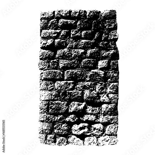 Black and white stone wall texture background vector illustration for graphic design and decoration use