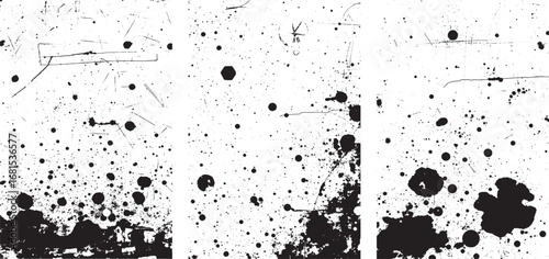 Set Monochrome texture composed of irregular graphic elements. Hand drawn vector illustration	