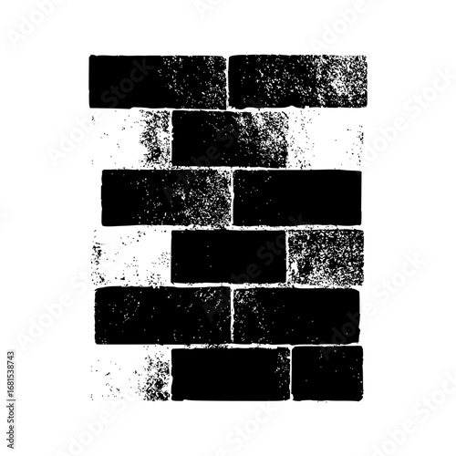 Black and white grunge brick wall texture background vector illustration for design and decoration use