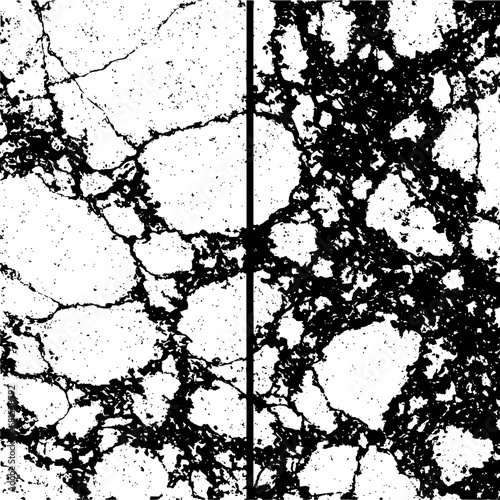 Black and white abstract cracked texture vector pattern design for digital background and surface design use