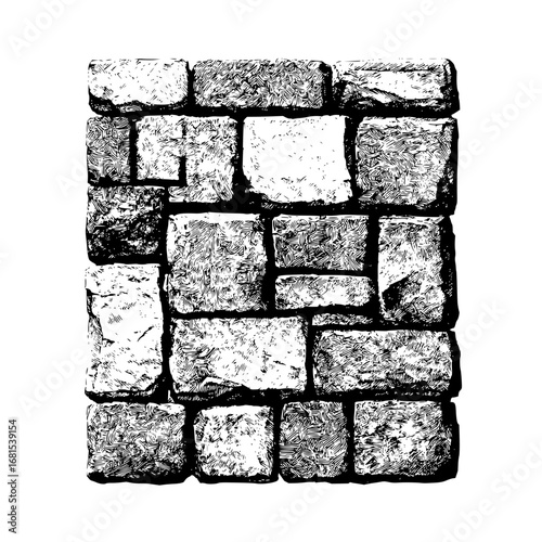 Stone wall texture background vector illustration for architectural design and rendering material use