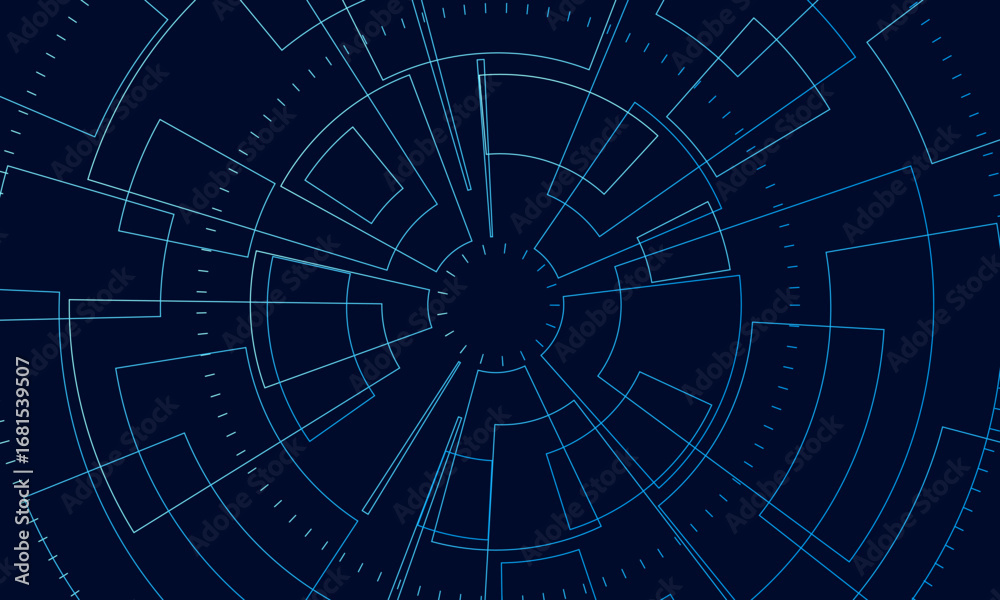 Fototapeta premium Sci fi futuristic user interface, HUD, Technology abstract background , Vector illustration. 