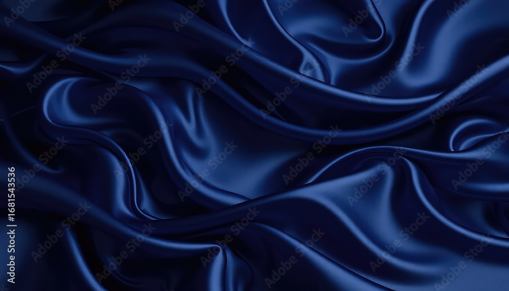 custom made wallpaper toronto digitalDeep Indigo Fabric Cascades in Soft Folds and Delicate Curves, Reflecting Light on the Smooth Surface