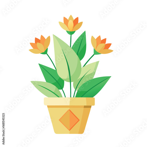 A colorful bouquet of tulips blossoms in a flowerpot, bringing a touch of spring to any space