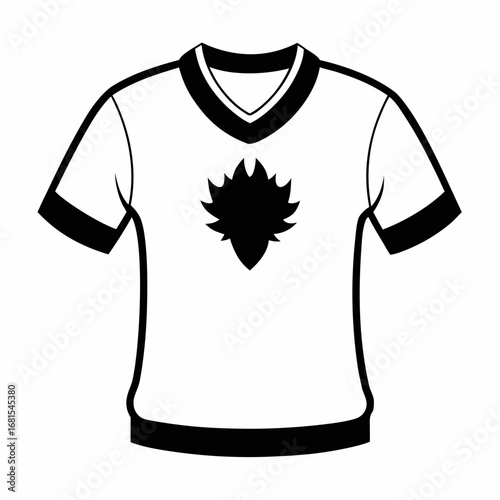 Minimalist Vintage Ringer Tee Silhouette Vector Design Isolated on White