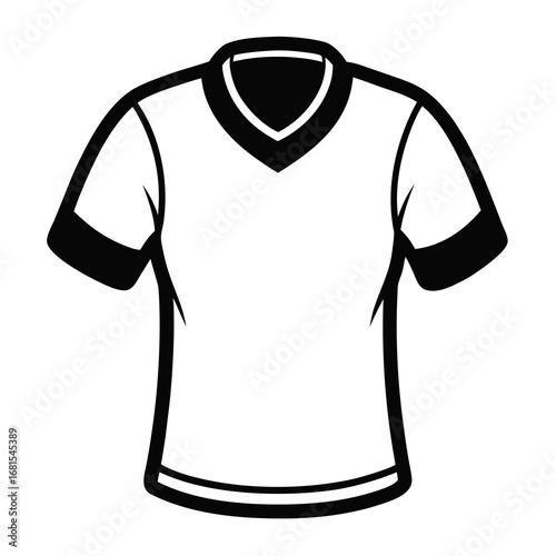 Minimalist Vintage Ringer Tee Silhouette Vector Design Isolated on White