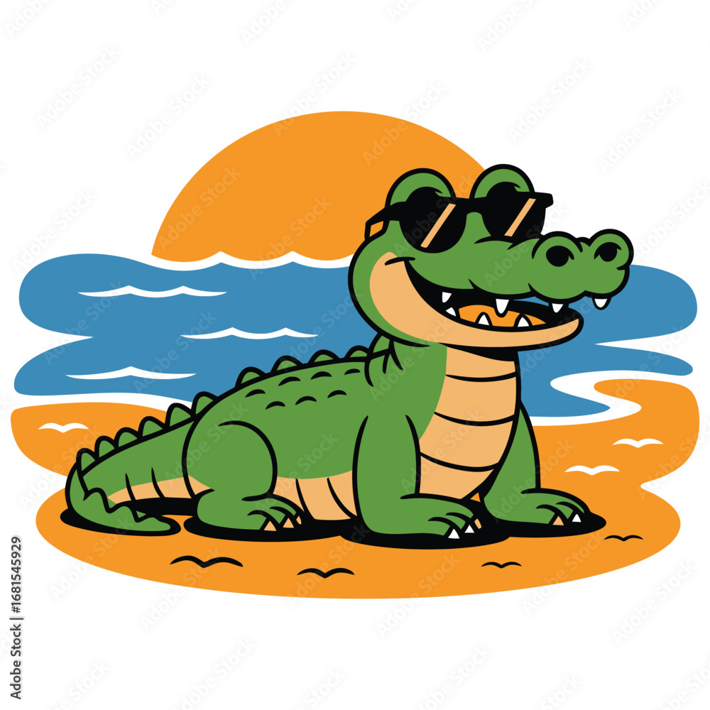 Fototapeta premium cartoon crocodile cartoon