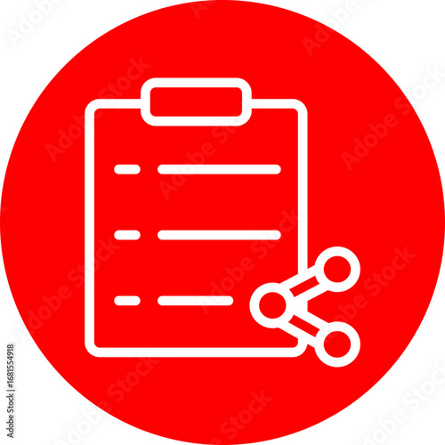 Shared Task Vector Line White Circle Red Icon Design