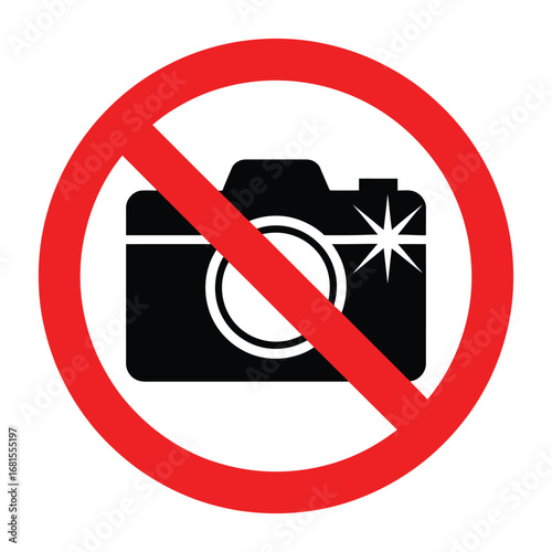 No photography allowed sign with camera icon