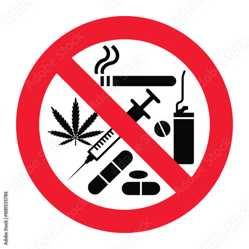 No drugs or smoking symbol