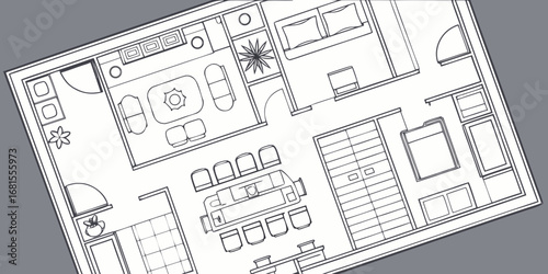 An architectural blueprint of a house plan for a new building project