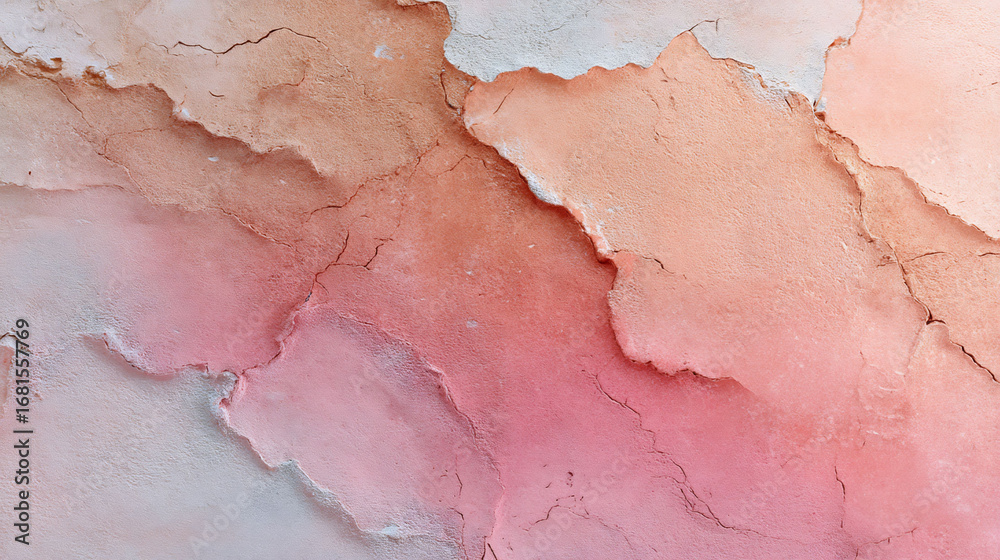 Naklejka premium Abstract pink wall texture background with cracked paint for graphic design use