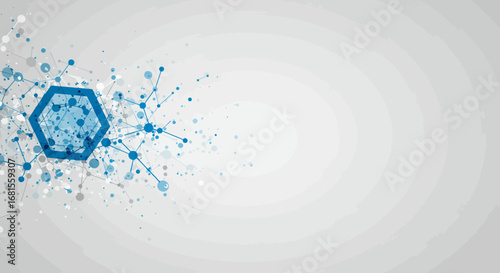 Abstract scientific background with molecular structure and technology connection