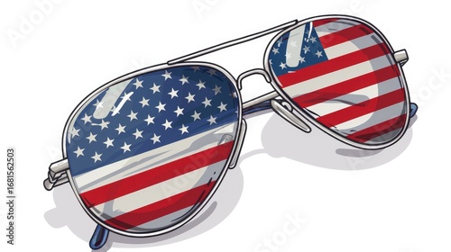 American glasses Icon. Happy 4 th July and Independence Day. Cartoon Vector illustration, Flag Glasses, American Flag And Glasses, July 4th, July 4th Flag Glasses Vector And Clip Art Memorial day