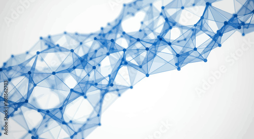 Blue Geometric Plexus Abstract Network Technology Background Illustration
