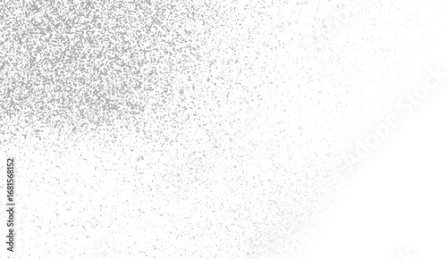 Silver glitter dust on a white surface creates a textured background with a gradient fade, perfect for adding subtle sparkle and elegance to designs and digital artwork