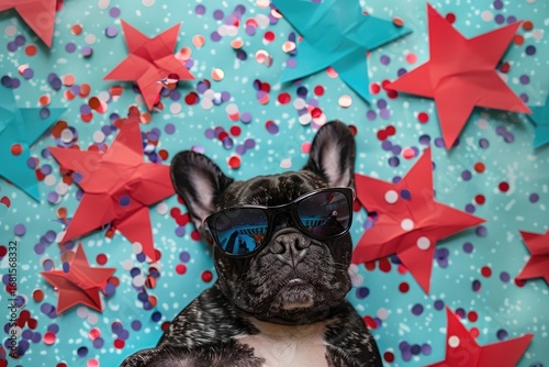 independence day 4th of july dog, black dog with american flag, dog with usa flag, Happy Independence day,