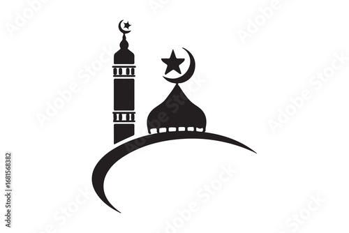 Mosque icon drawing clipart isolated vector on a white background.