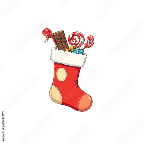 Vector illustration of red socks with Christmas theme