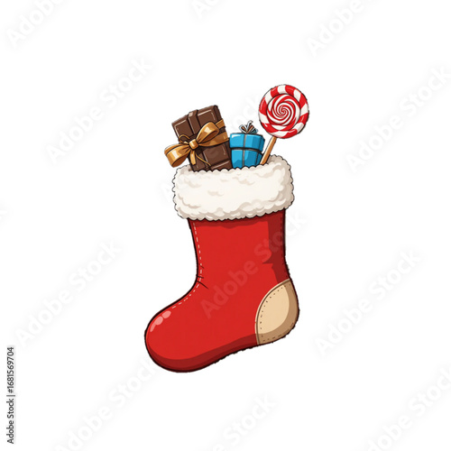 Vector illustration of red socks with Christmas theme