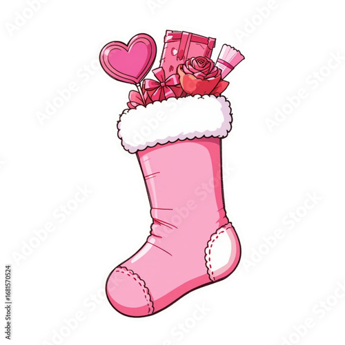 Vector illustration of pink socks with transparent background