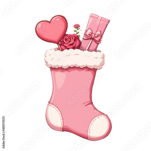 Vector illustration of pink socks with transparent background