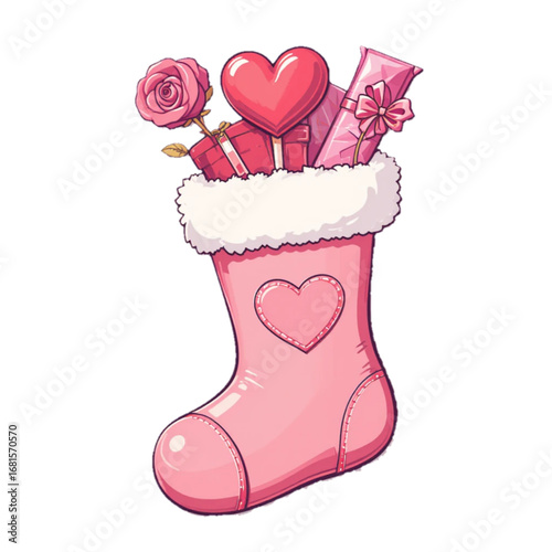 Vector illustration of pink socks with transparent background