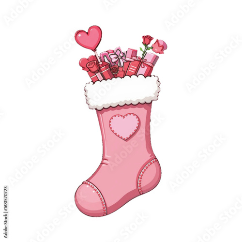 Vector illustration of pink socks with transparent background