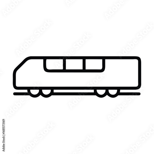 Metro icon in flat style train subway vector illustration on white isolated background