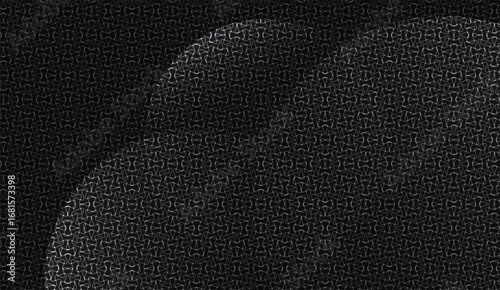 Dark background featuring an intricate repeating pattern with silver highlights across curved surface, creating a sophisticated and subtly textured abstract visual design