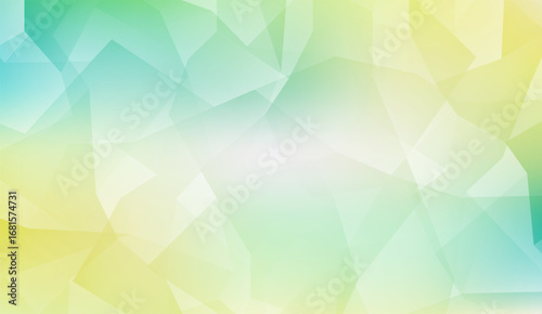 Abstract background displaying a modern design with geometric shapes, pastel hues, and a blend of yellow, green, and turquoise colors creating a fresh and contemporary aesthetic