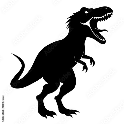 Fierce tyrannosaurus rex dinosaur silhouette