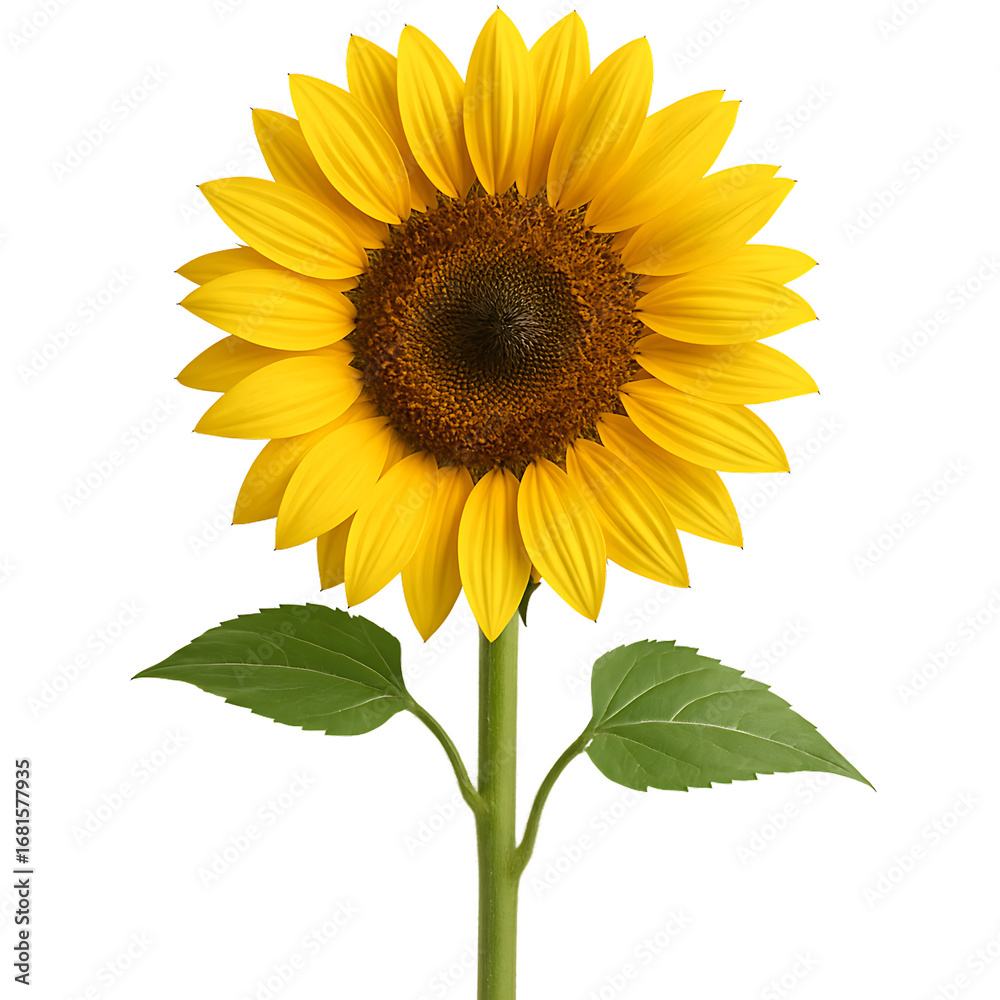 Obraz premium Sunflower Bloom Isolated on Transparent Background
