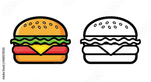 Cartoon cheeseburger icon
