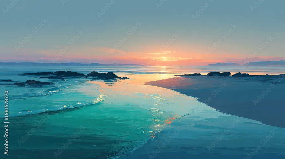 Fototapeta premium Coastal sunset scene