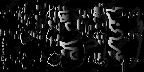 Set of black grunge hand drawn arrows isolated on white. Vector illustrationt on black background. school and education conceptnd with noise waves. Hacked computer and technical problem. 3D rendering.