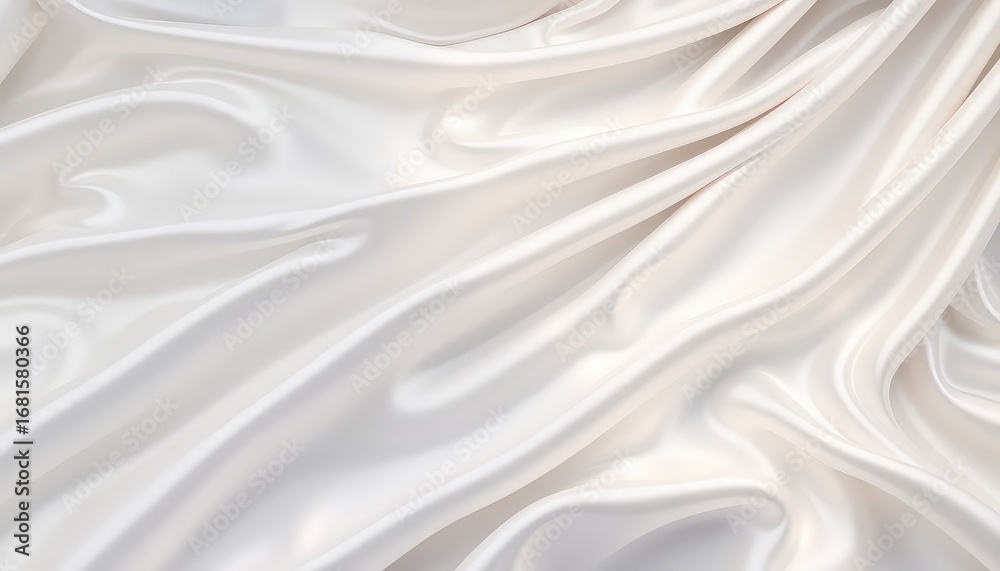 Obraz premium Subtle Ivory Silk with Soft Flowing Folds Creates a Luxurious and Delicate Texture, Perfect for Backgrounds and Elegant Designs