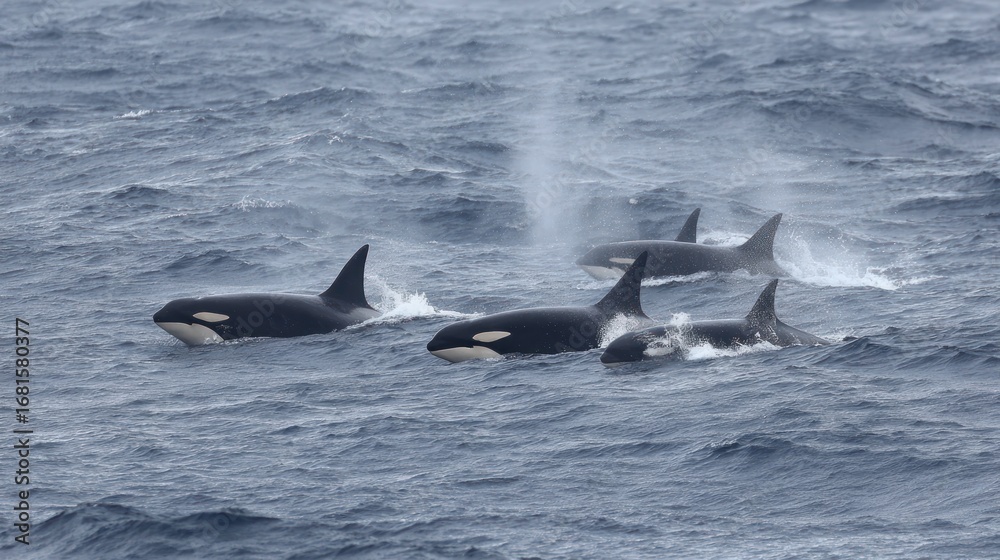 Fototapeta premium Orcas in the ocean