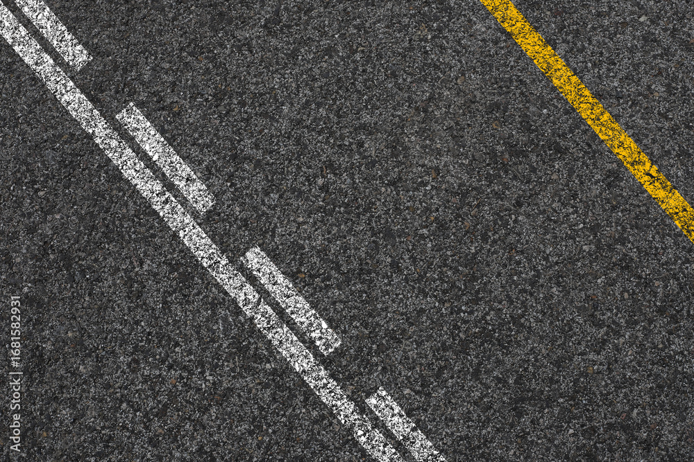 Creative vector illustration of road asphalt, tarmac background. Art design road granular asphalt top view template. Grainy texture. Abstract concept graphic separation lines element