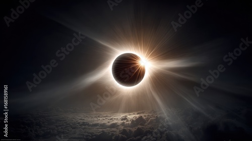 Solar eclipse, dark clouds