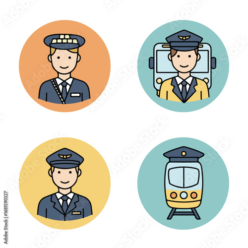 Train crew icons