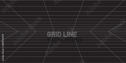 Futuristic perspective grid box. Abstract wireframe with white grid line on black background. Virtual reality landscape in 80s 90s digital style.eps 10