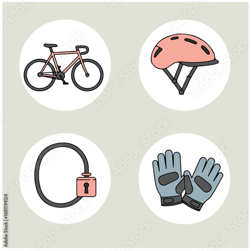 Cycling gear icons