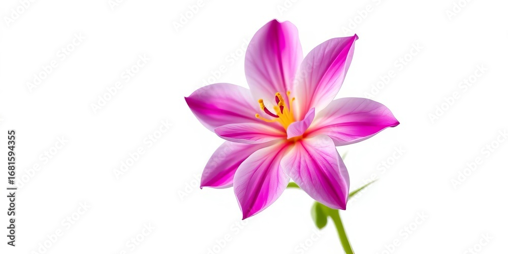 Obraz premium Single vibrant bloom isolated on pure white backdrop, pure, texture