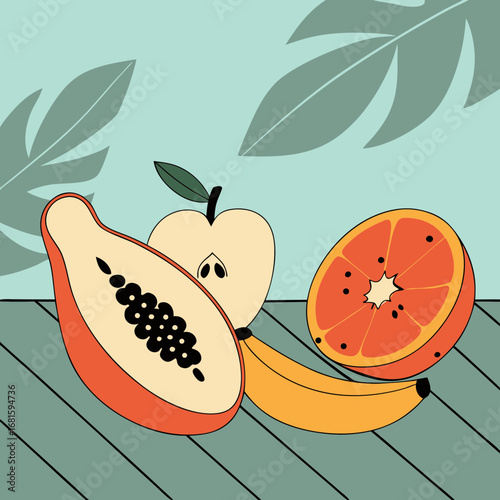vector illustration of an apple