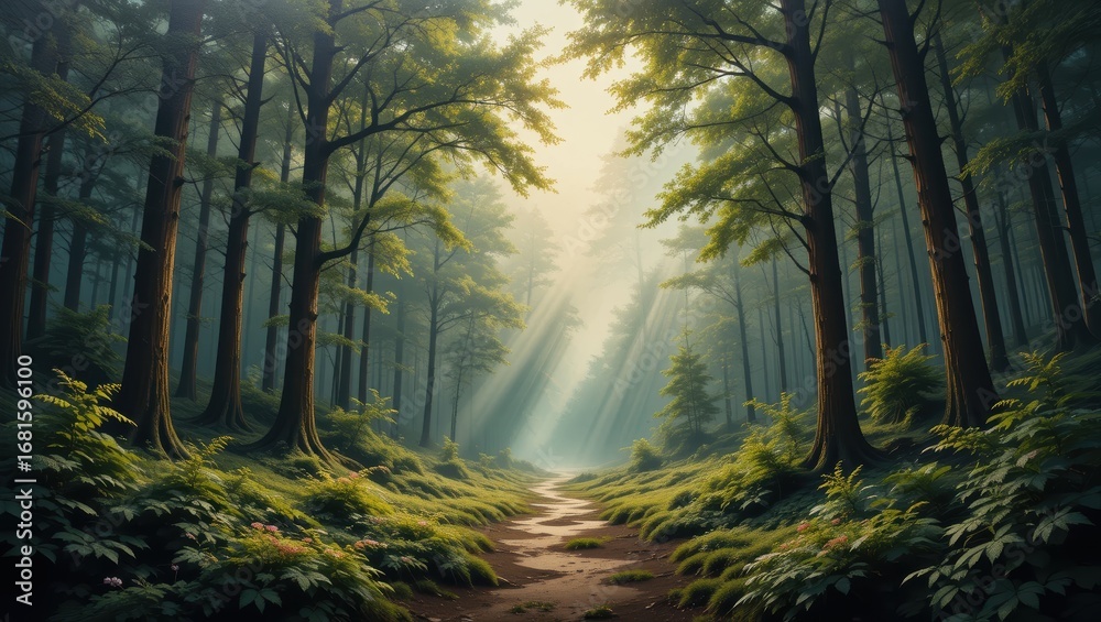 Fototapeta premium sunrise in the forest