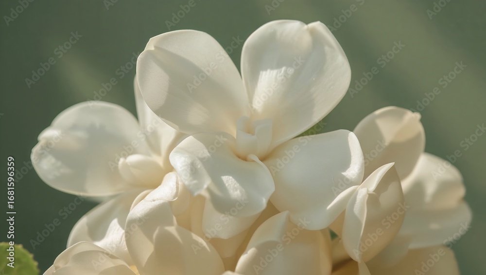 Fototapeta premium Close up of a beautiful white gardenia flower in full bloom