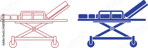 Medical stretcher emergency gurney hospital bed vector illustration